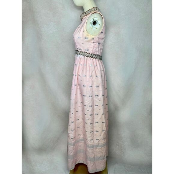 Vintage 1960s Brocade Hostess Dress Mod MCM Size Small READ/FLAWED - Picture 4 of 14